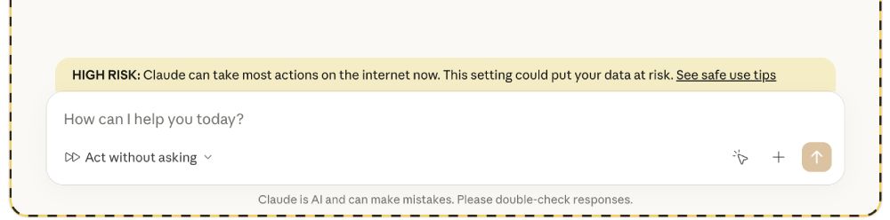 Claude in Chrome safety warning