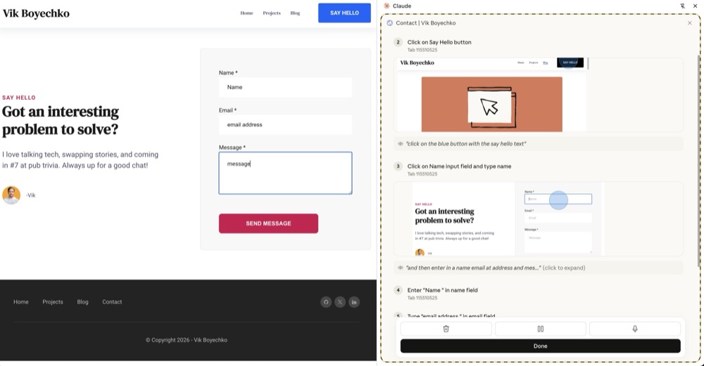 Teach Claude in Chrome with recorded demos