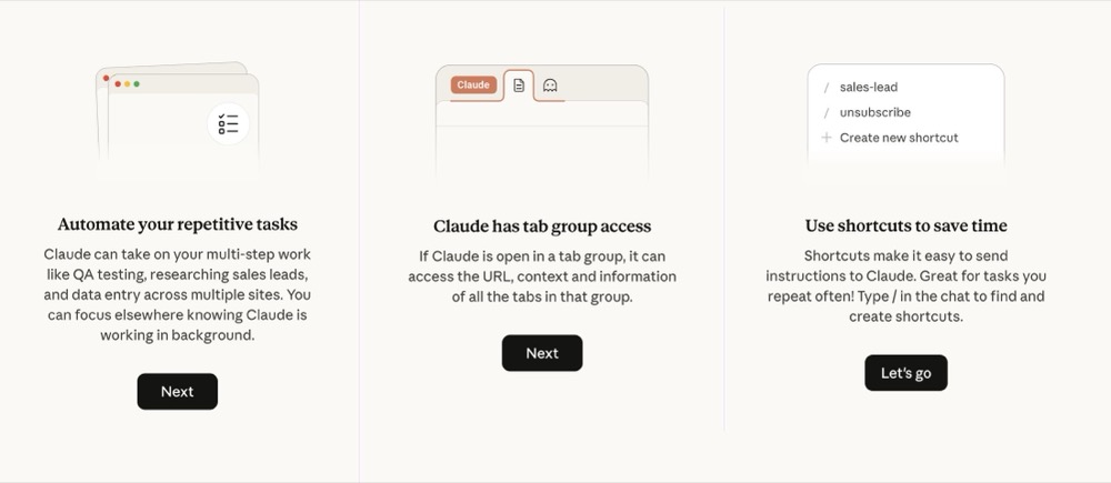 Claude in Chrome shortcuts intro