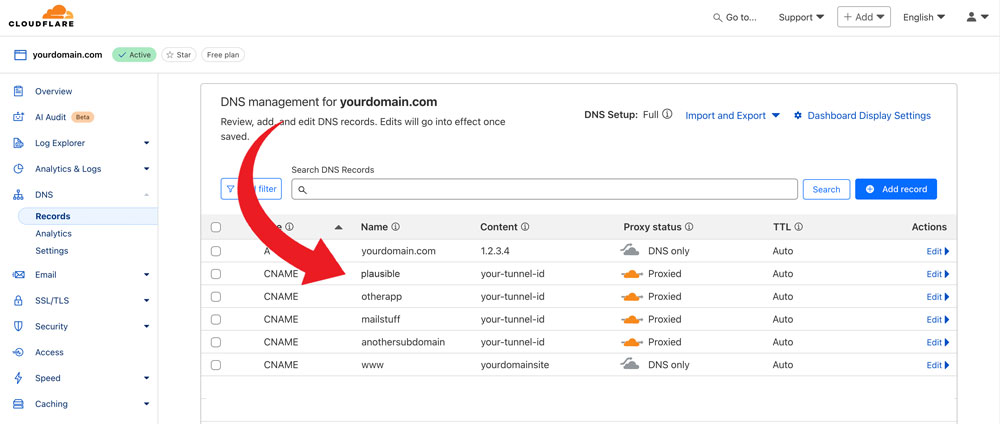 Cloudflare Tunnel Plausible Analytics