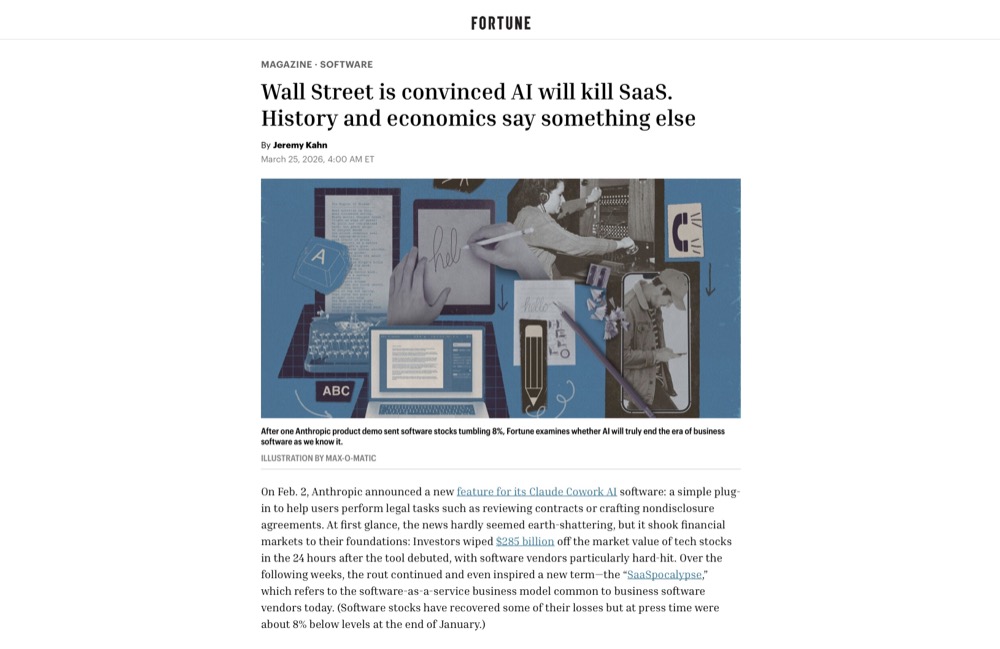 Fortune article about vibe coding saas replacements