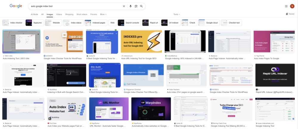 Google automatic indexing tools