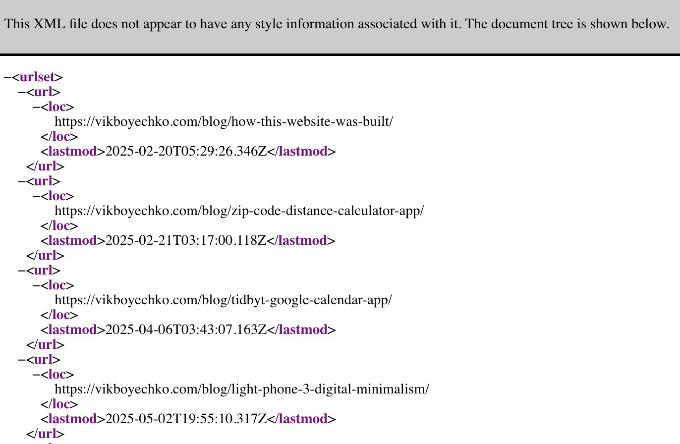a sitemap with lastmod tags