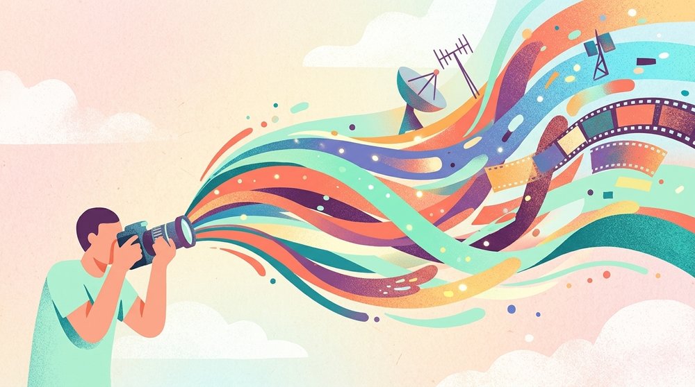 Illustration of a video shooter