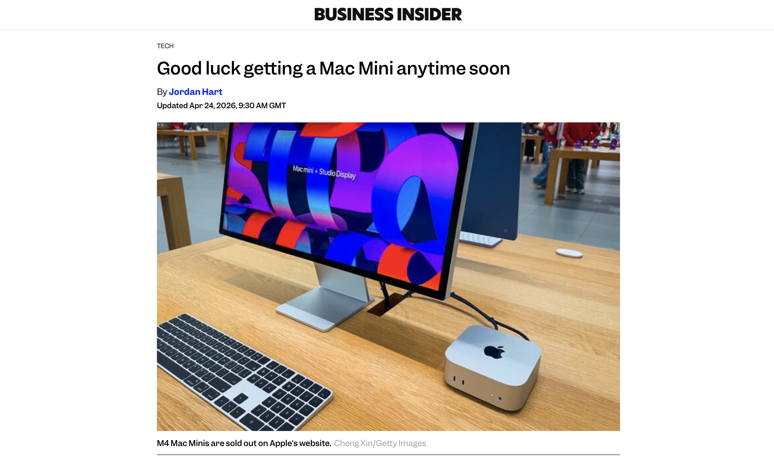 Mac Mini sold out because of OpenClaw