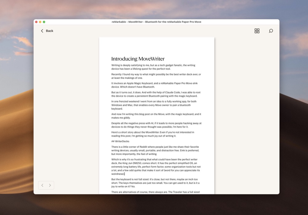 Copying text from the reMarkable desktop app