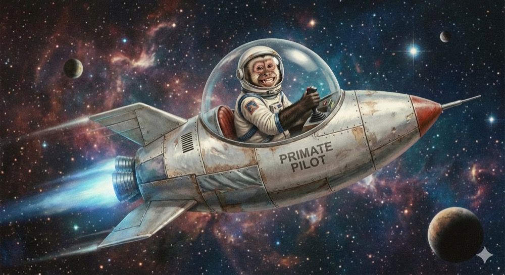 monkey on a spaceship